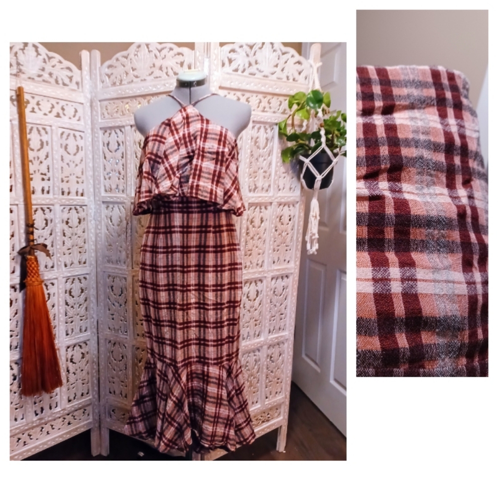Paper Crown Anthrolopogie Plaid Dress